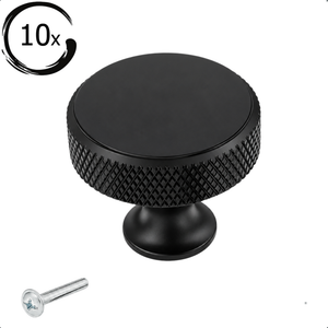 10X Deurknop 30mm Aluminium Zwart – Lowell