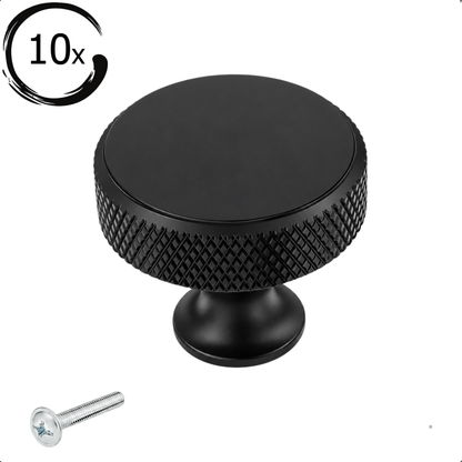 10X Deurknop 30mm Aluminium Zwart – Lowell