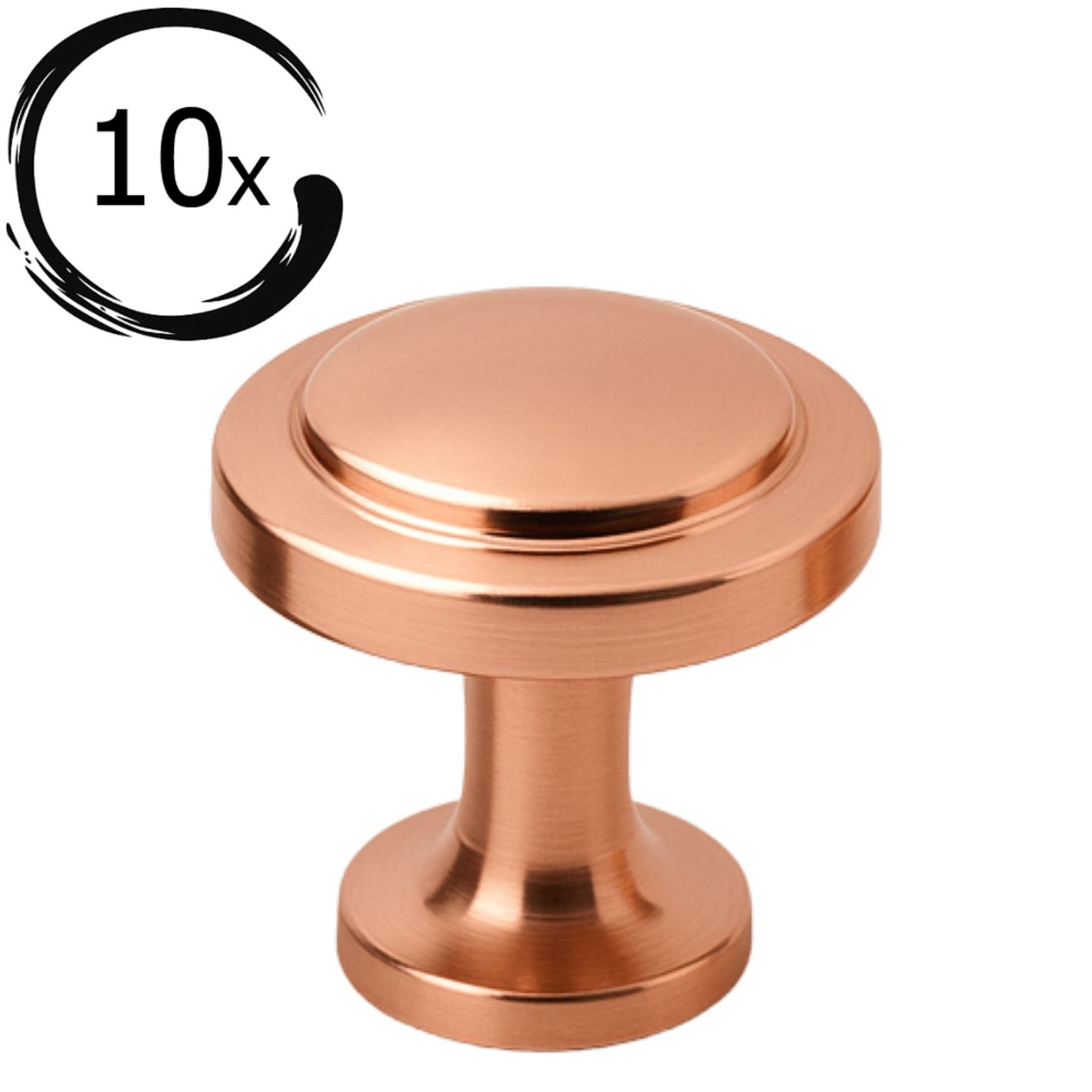 Meubelknop Memphis rose goud 32mm ronde vorm set 10 stuks