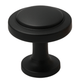Detail meubelknop Memphis 32mm mat zwart met afgeronde bovenkant en matte afwerking