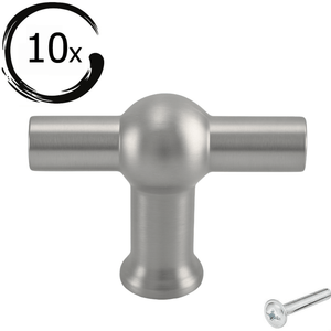 10X Deurknop 48mm RVS – Kansas T - greep - BY MJM - GMJ53-10