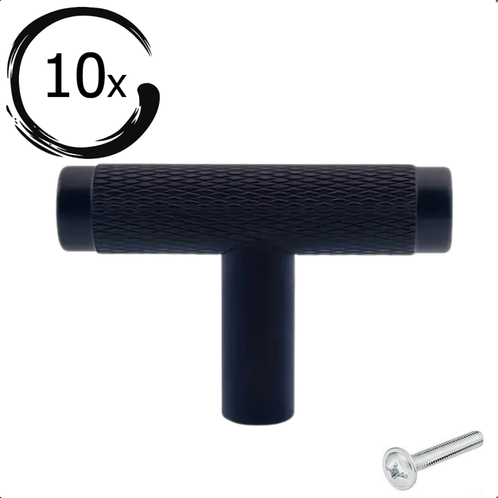 10X Deurknop 50mm Aluminium Zwart – Waco - BY MJM - GMJ101-10