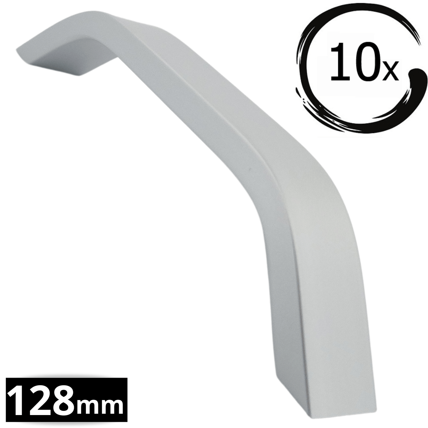Handgreep Tulsa 128mm aluminium mat set 10 stuks met 20 bevestigingsschroeven BY MJM