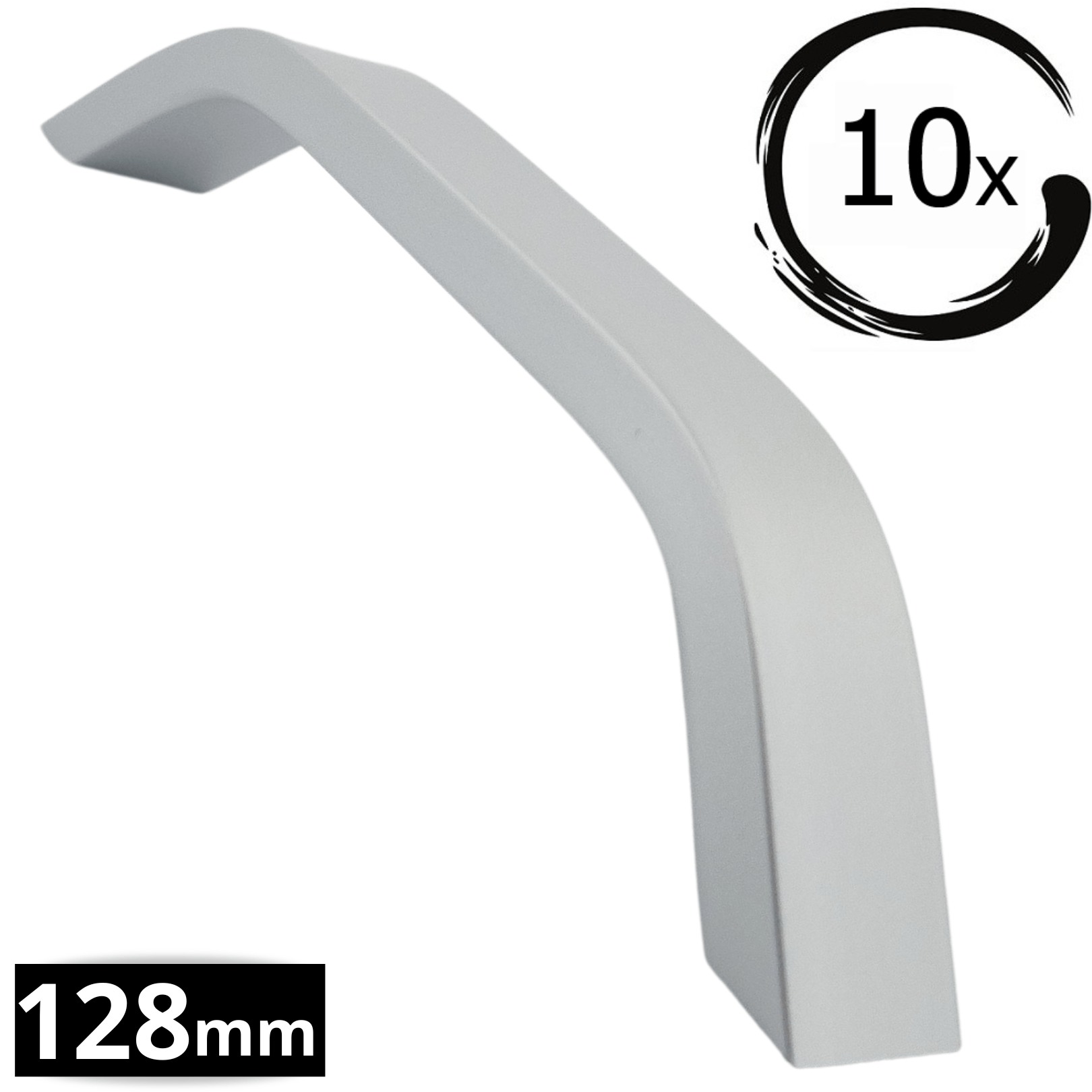 Handgreep Tulsa 128mm aluminium mat set 10 stuks met 20 bevestigingsschroeven BY MJM