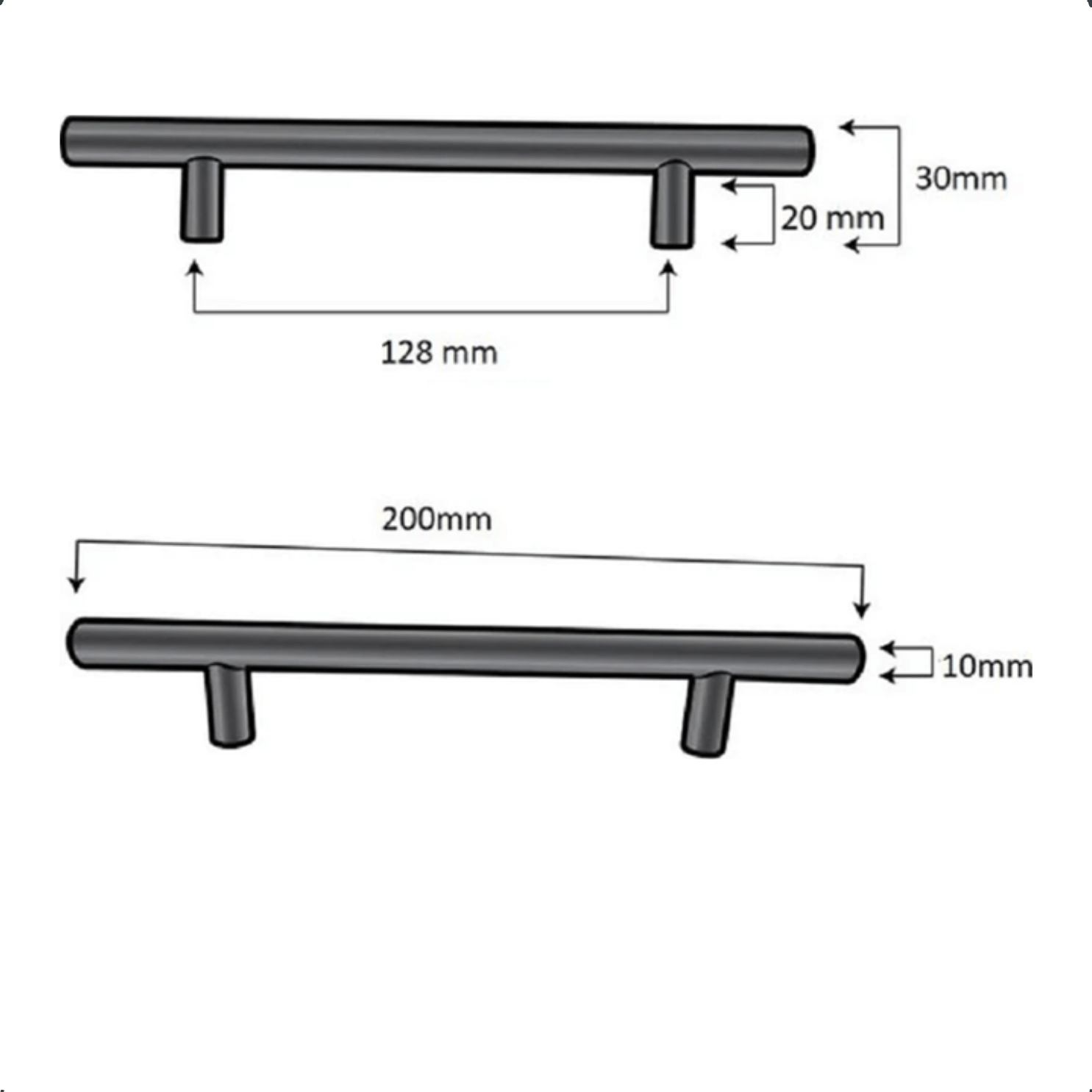 10X Handgreep 128mm RVS – Denver - BY MJM - GMJ45-10