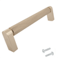 Zijaanzicht handgreep Miami 128mm RVS goud, hoogte 39mm en breedte 16mm