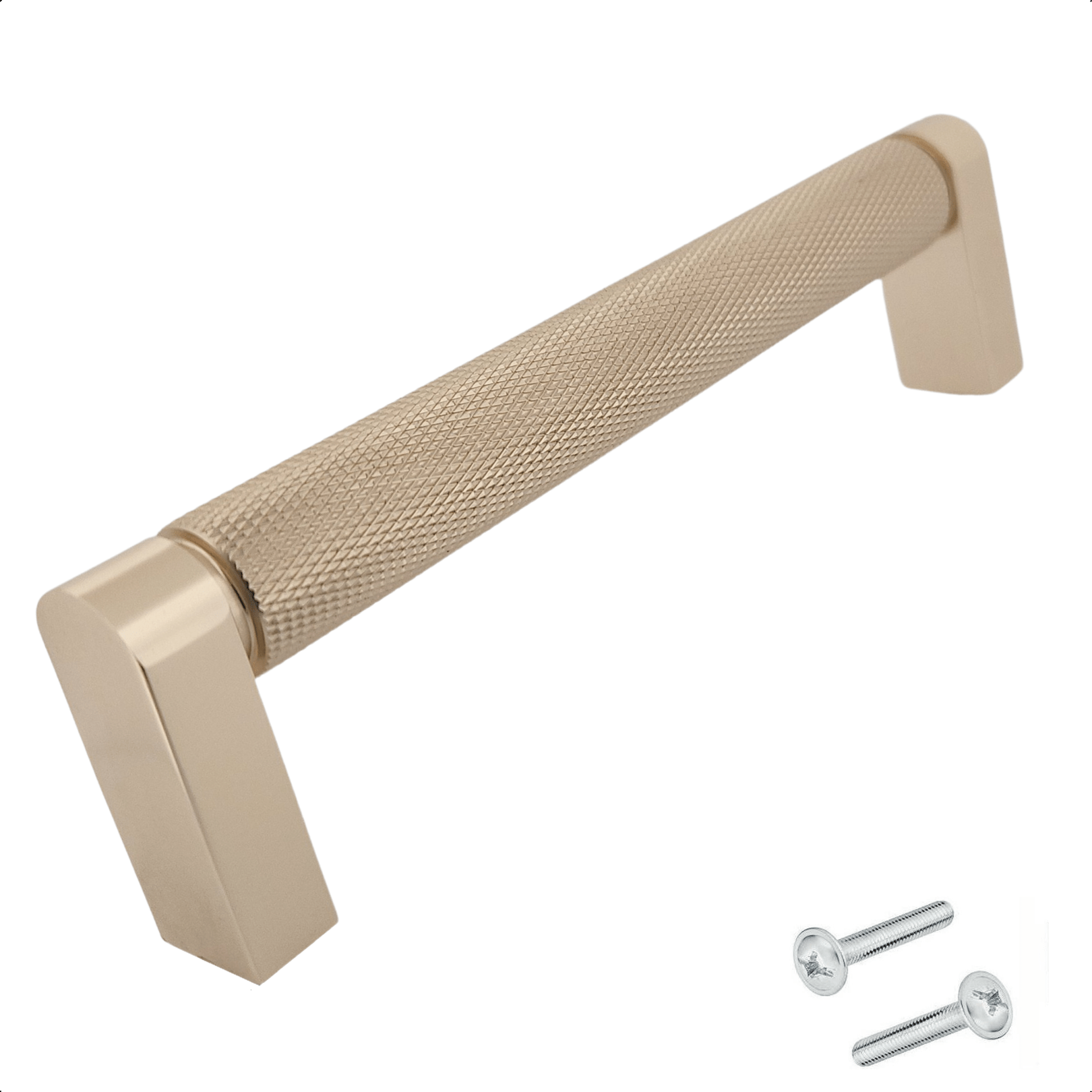 Zijaanzicht handgreep Miami 128mm RVS goud, hoogte 39mm en breedte 16mm