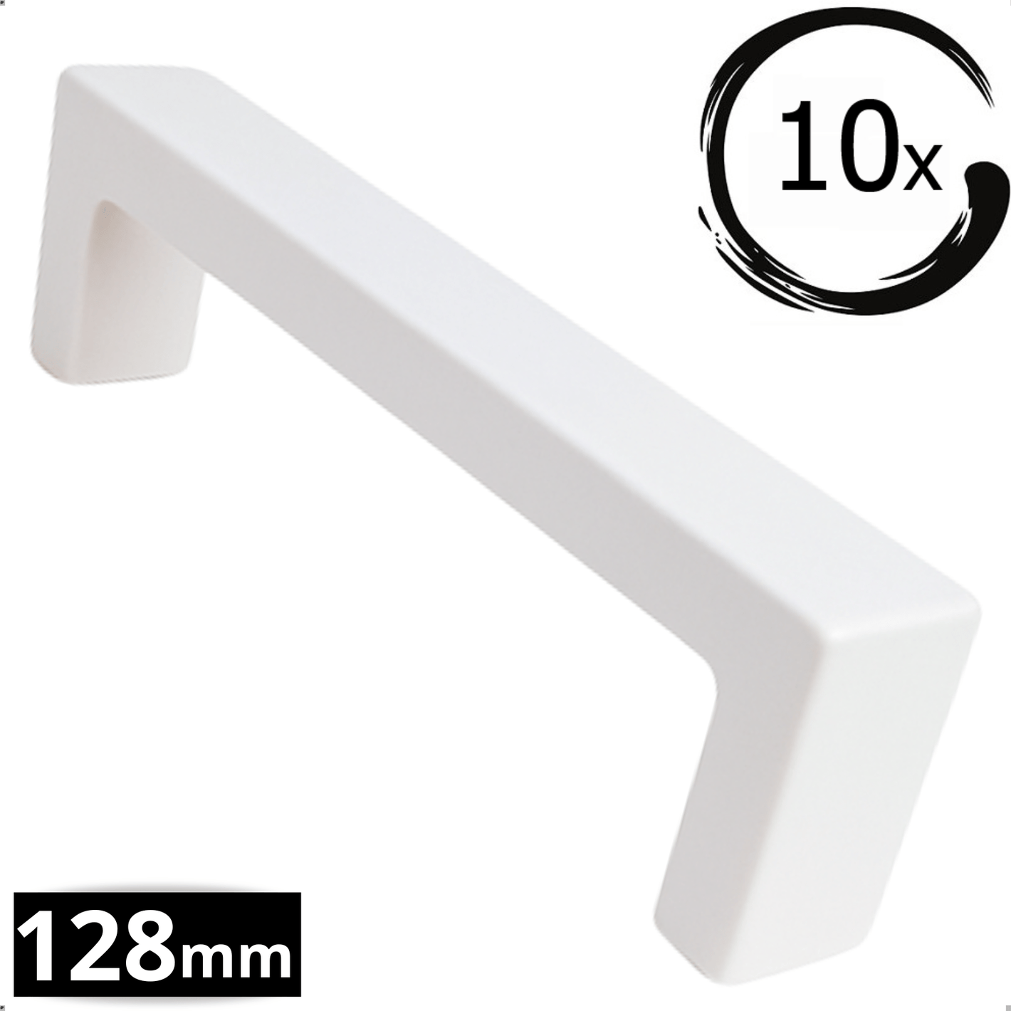 10X Handgreep 128mm RVS Wit – Atlanta - BY MJM - GMJ65-10
