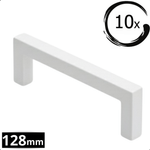 10X Handgreep 128mm RVS Wit – Dallas - BY MJM - GMJ60-10