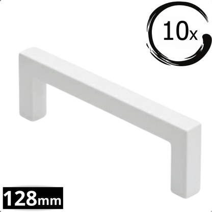 10X Handgreep 128mm RVS Wit – Dallas - BY MJM - GMJ60-10