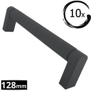 10X Handgreep 128mm RVS Zwart – Miami - BY MJM - GMJ36-10