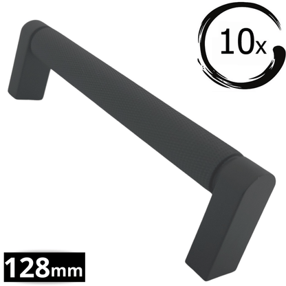 10X Handgreep 128mm RVS Zwart – Miami - BY MJM - GMJ36-10