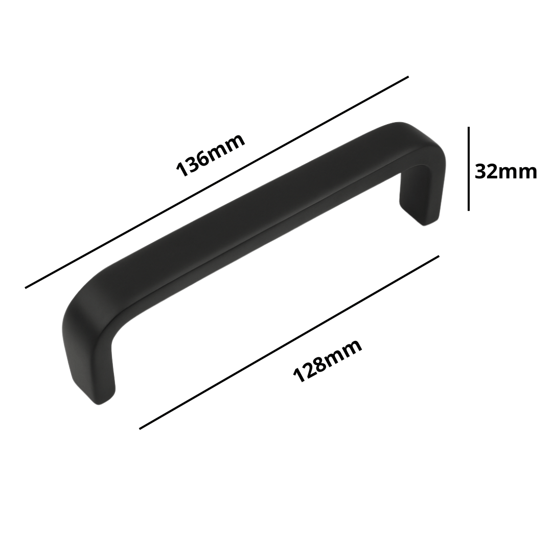 10X Handgreep 128mm RVS Zwart – Tampa - BY MJM - GMJ18-10