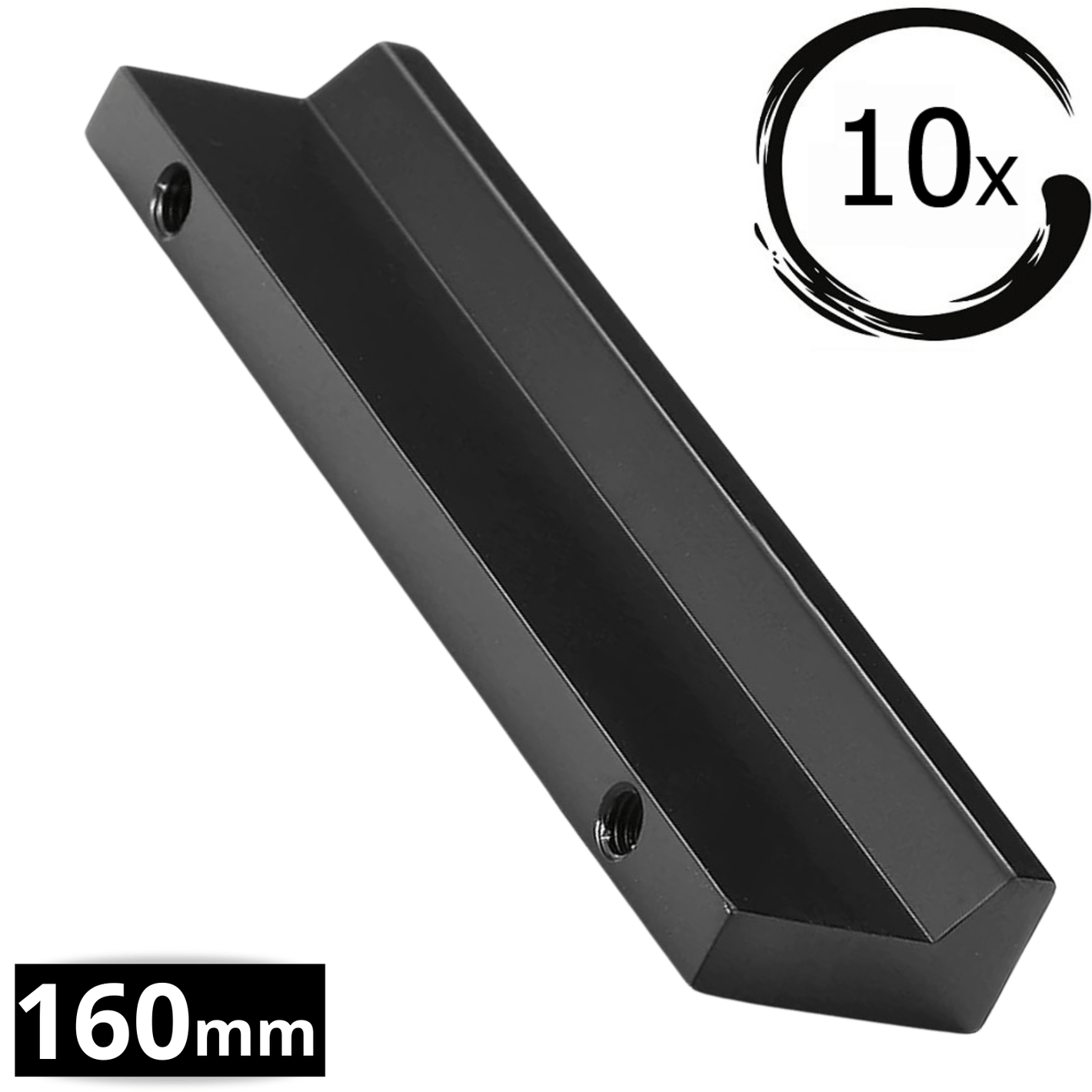 10X Handgreep 160mm Aluminium Zwart – Reno - BY MJM - GMJ68-10