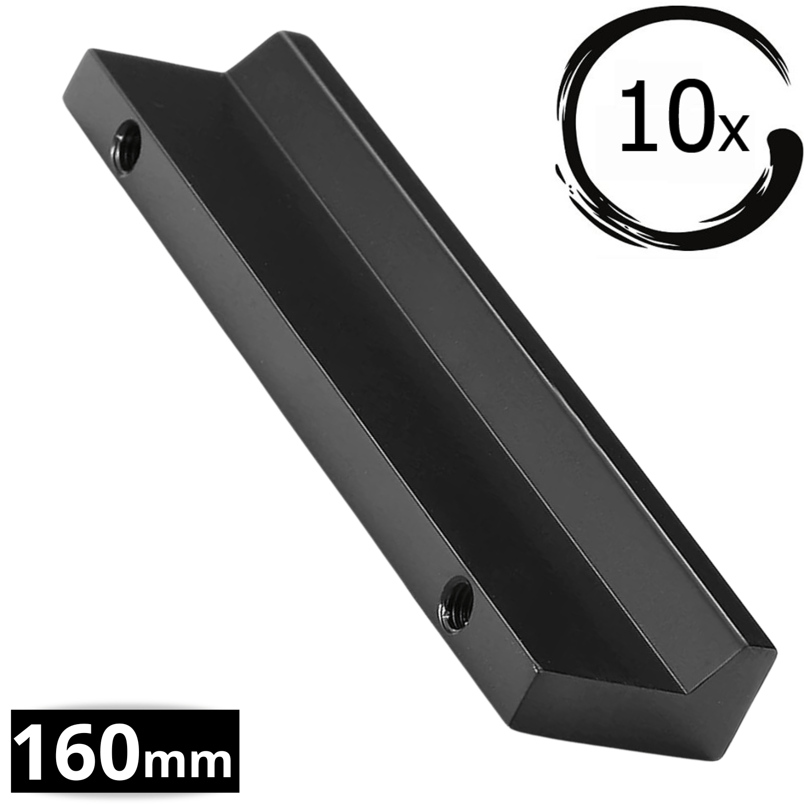 10X Handgreep 160mm Aluminium Zwart – Reno - BY MJM - GMJ68-10