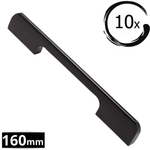 10X Handgreep 160mm Aluminium Zwart – Seattle - BY MJM - GMJ16-10