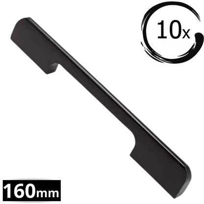 10X Handgreep 160mm Aluminium Zwart – Seattle - BY MJM - GMJ16-10