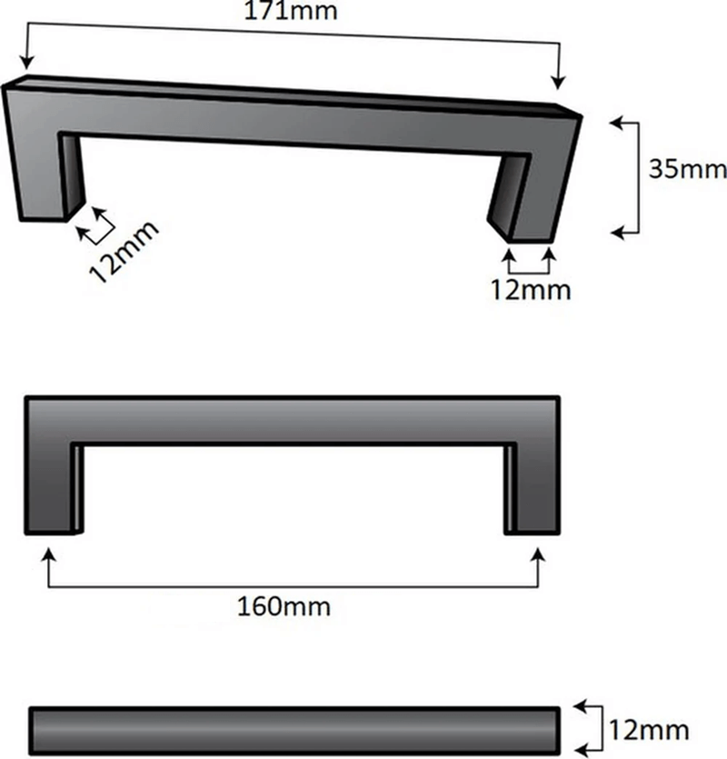 10X Handgreep 160mm RVS Goud – Dallas - BY MJM - GMJ67-10