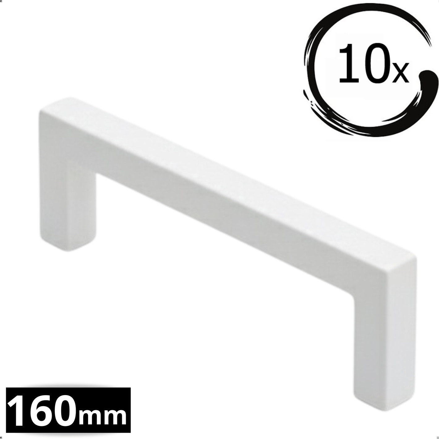 10X Handgreep 160mm RVS Wit – Dallas - BY MJM - GMJ61-10