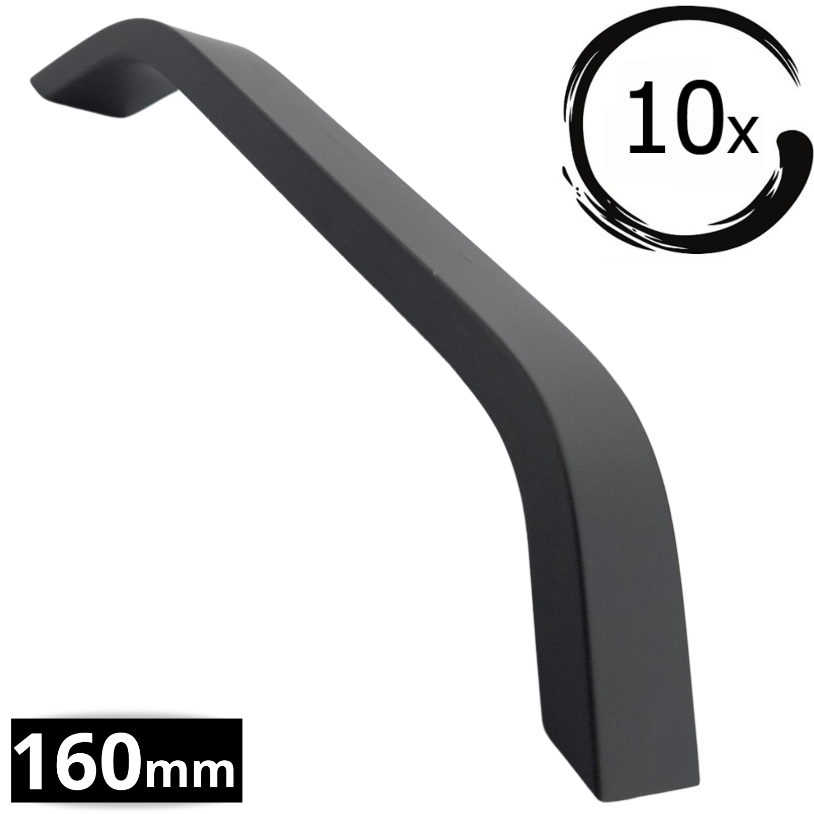10X Handgreep 160mm Zwart – Tulsa - BY MJM - GMJ13-10