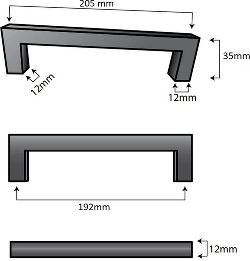 10X Handgreep 192mm RVS Wit – Dallas - BY MJM - GMJ62-10