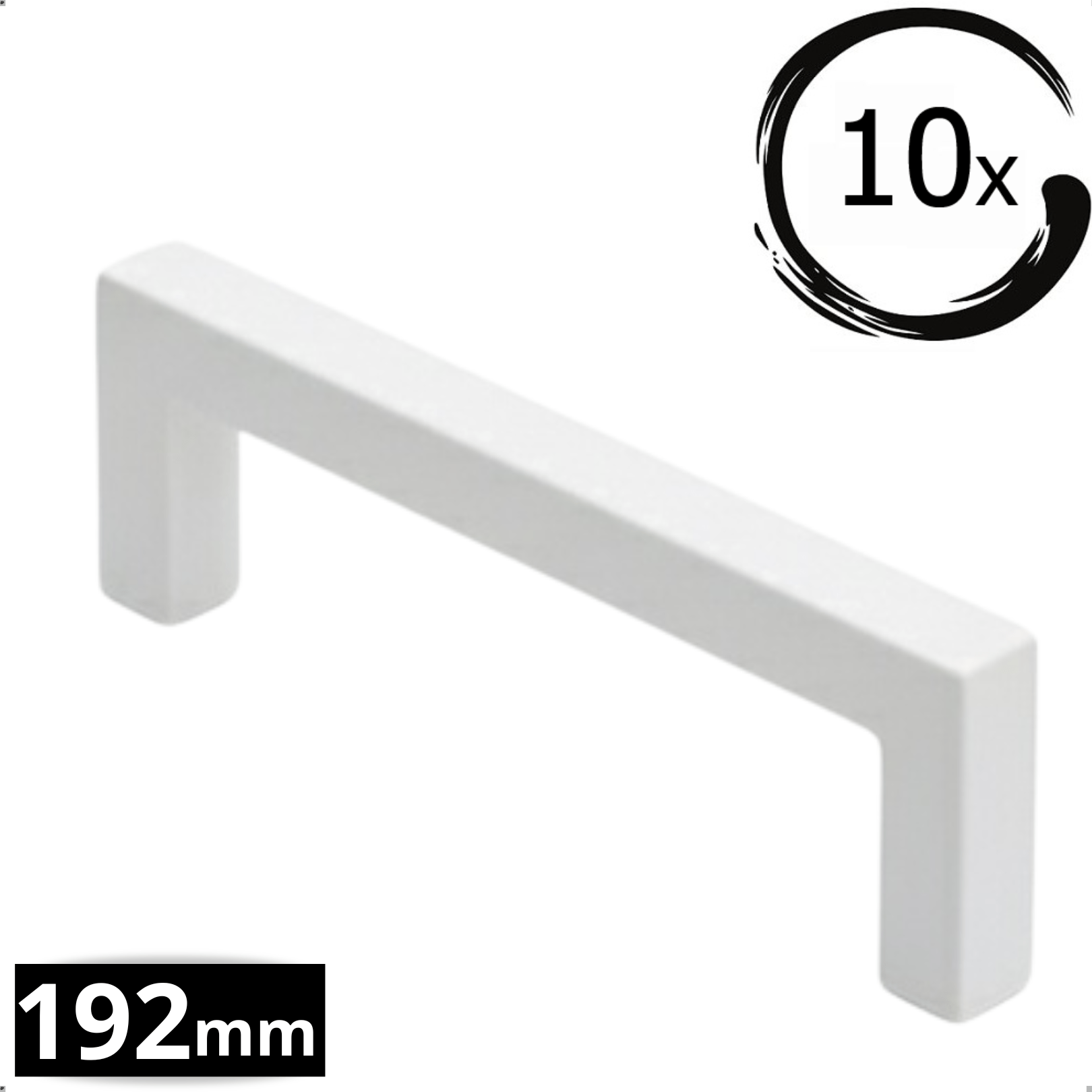 10X Handgreep 192mm RVS Wit – Dallas - BY MJM - GMJ62-10