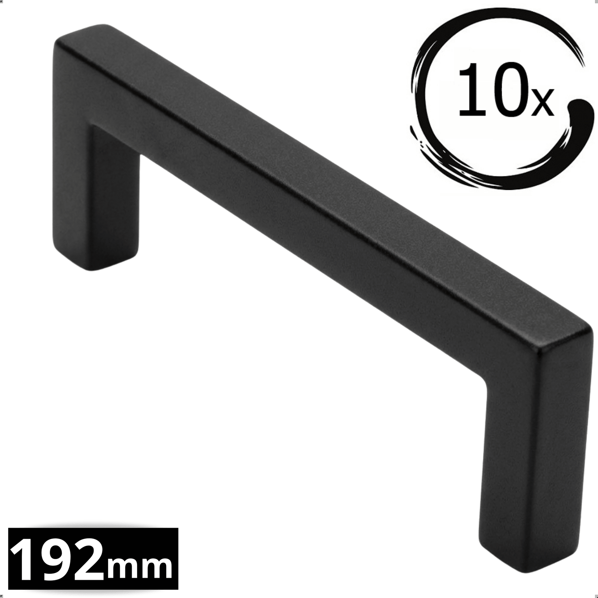 10X Handgreep 192mm RVS Zwart – Dallas - BY MJM - GMJ29-10