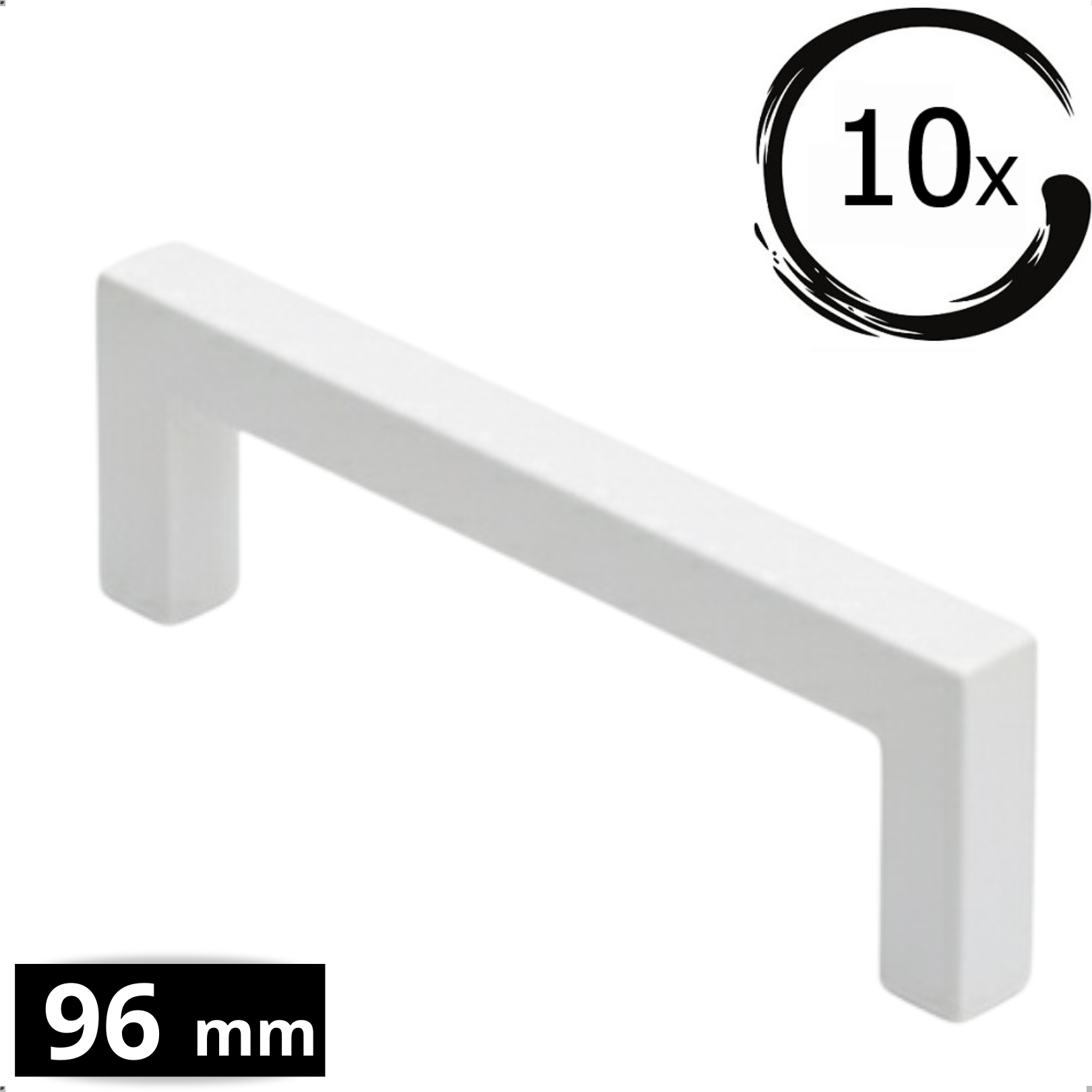 10X Handgreep 96mm RVS Wit – Dallas - BY MJM - GMJ59-10
