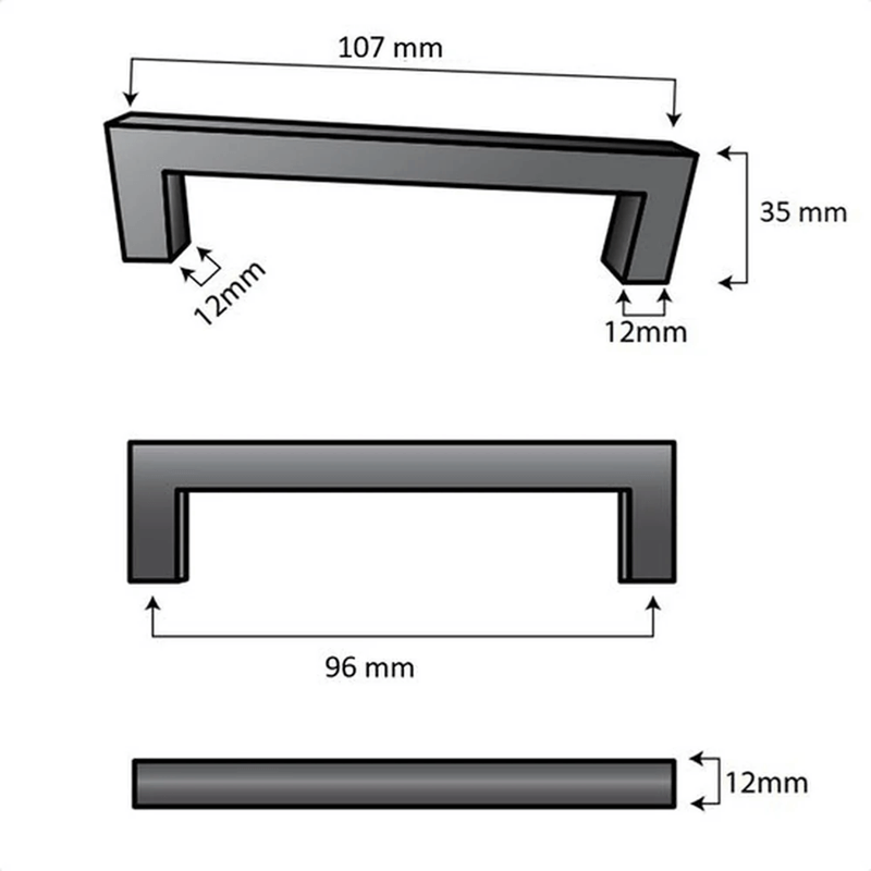 10X Handgreep 96mm RVS Wit – Dallas - BY MJM - GMJ59-10