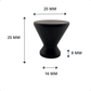 20X Deurknop 25mm Zwart – Dover - BY MJM - GMJ78-20