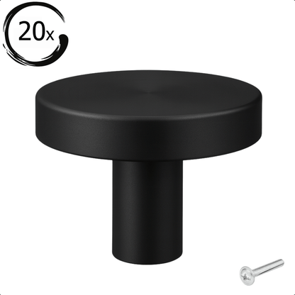 20X Deurknop 30mm Zwart – Harbor - BY MJM - GMJ91-20
