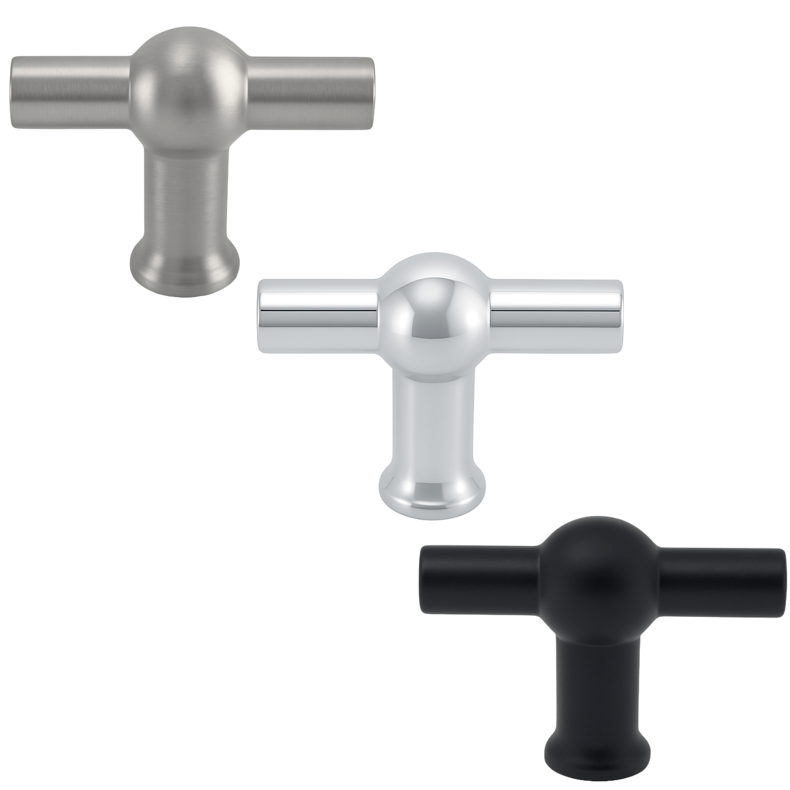 T-greep Kansas 48mm chroom technische weergave afmetingen
