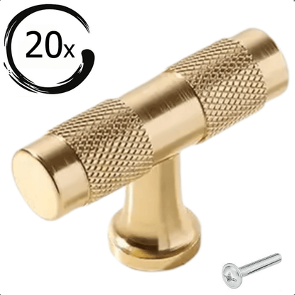 20X Deurknop 50mm Aluminium Goud – Erie - BY MJM - GMJ102-20