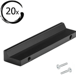 20 stuks zwarte aluminium handgreep Reno 128mm boormaat met twee zilverkleurige bevestigingsschroeven