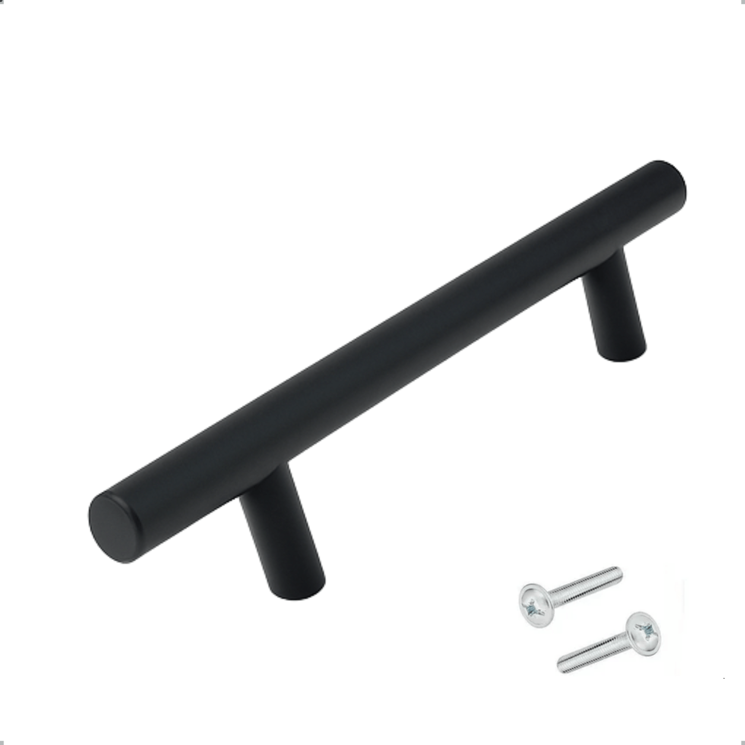 Close-up bovenaanzicht Denver handgreep 128mm mat zwart RVS met rechte, strakke vorm