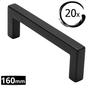 20X Handgreep 160mm Zwart – Dallas - BY MJM - GMJ28-20