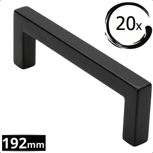 20X Handgreep 192mm RVS Zwart – Dallas - BY MJM - GMJ29-20