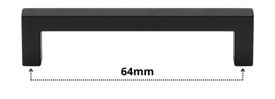 10X Handgreep 64mm RVS Zwart – Dallas
