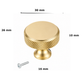 Deurknop 30mm Aluminium Goud – Lowell