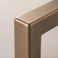 Dallas handgreep 128mm Rose Brons RVS detailopname gepoedercoate afwerking en strakke belijning