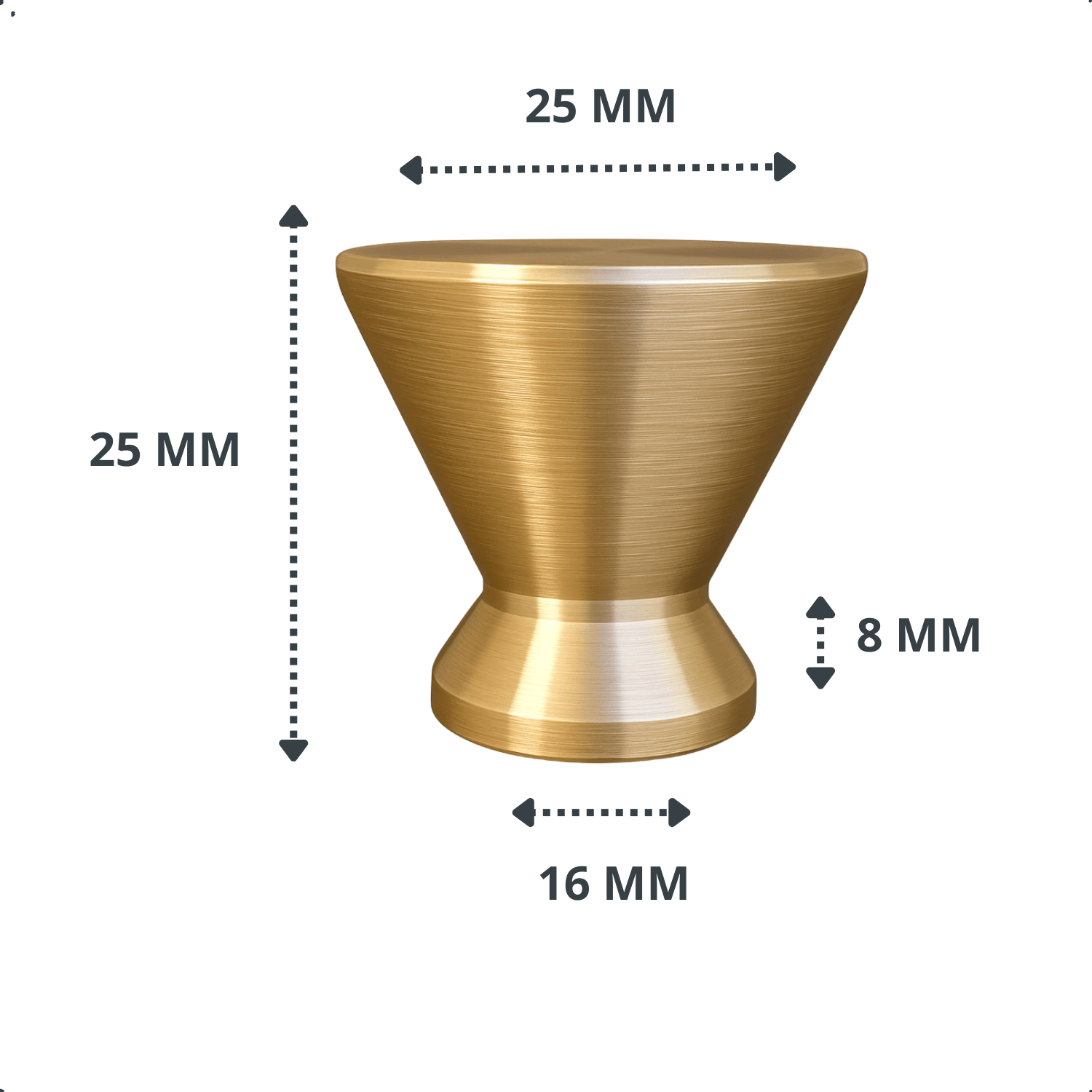 Deurknop 19mm Goud – Dover - BY MJM - GMJ77