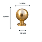 Deurknop 24mm Goud – Madison - BY MJM - GMJ70