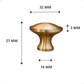 Deurknop 32mm Goud – Rapid - BY MJM - GMJ92