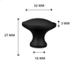 Deurknop 32mm Zwart – Rapid - BY MJM - GMJ93