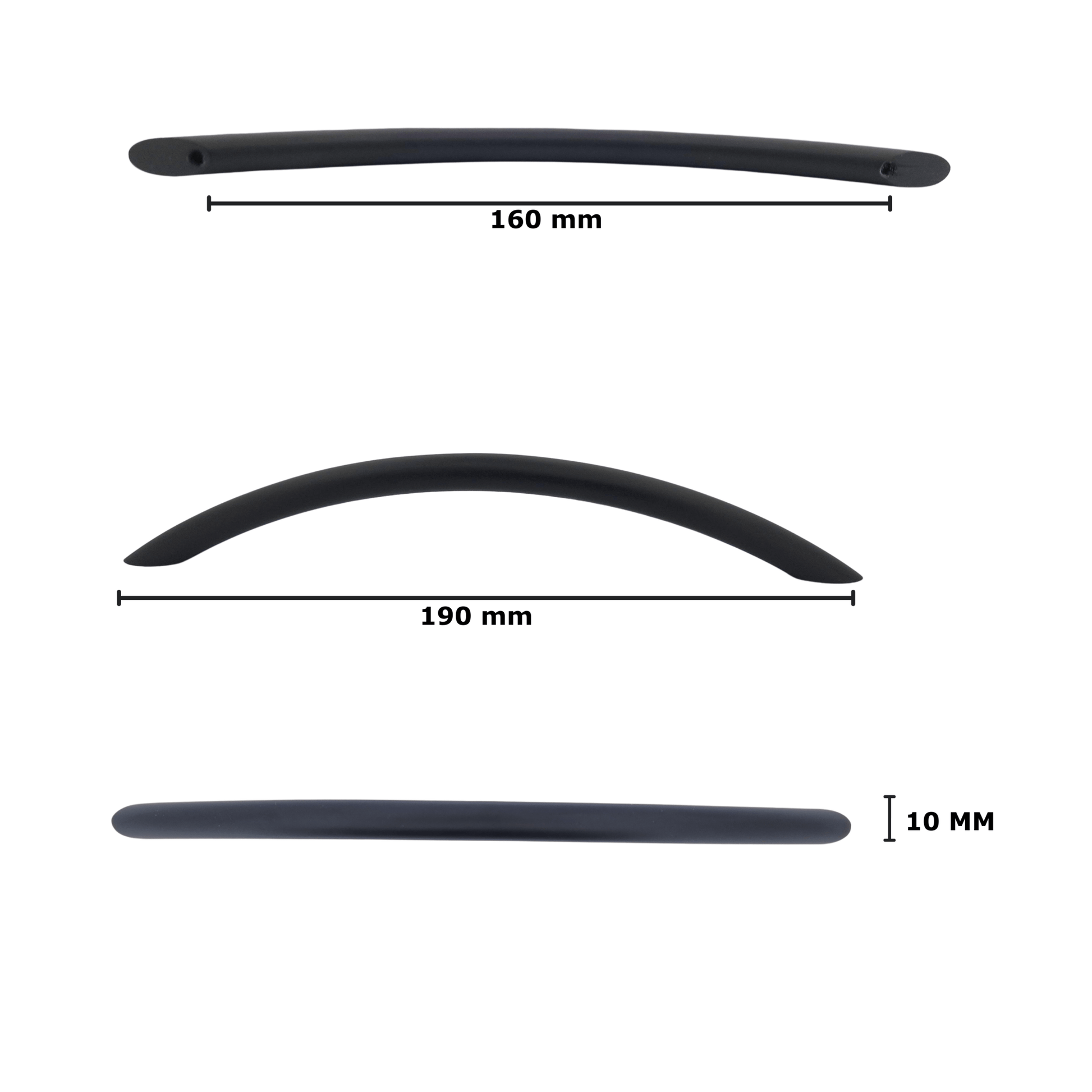 Handgreep 160mm Aluminium Zwart – Chicago - BY MJM - GMJ23