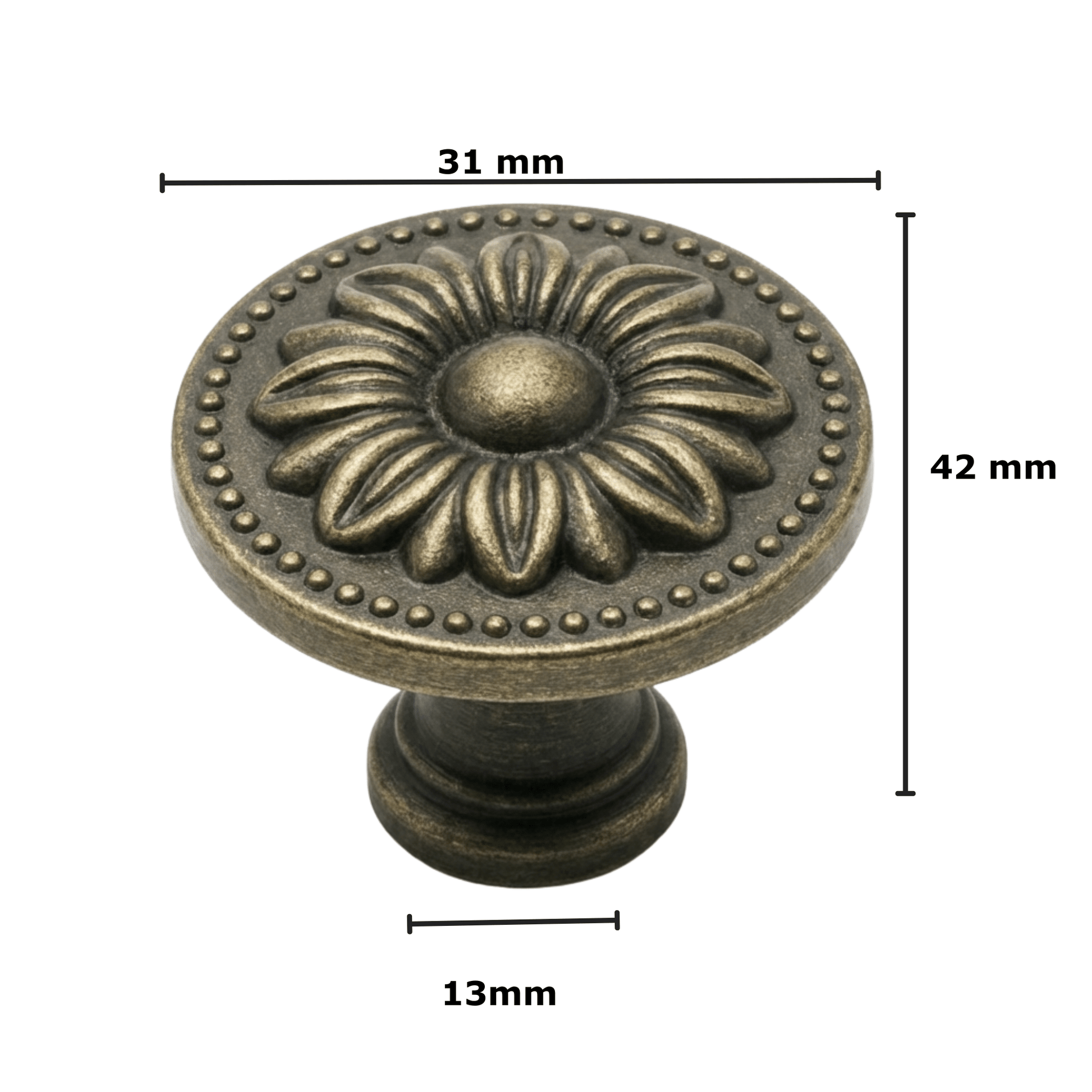 Meubelknop 31mm Brons – Orleans - BY MJM - GMJ96