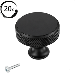 20X Deurknop 30mm Aluminium Zwart – Lowell
